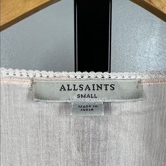 All Saints Women's Blouse with Ruffle Details in Light Pink - Picture 5 of 5